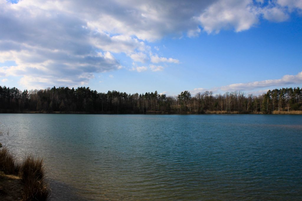 Der Baggersee in unmittelbarer Nähe der Wohnungen.